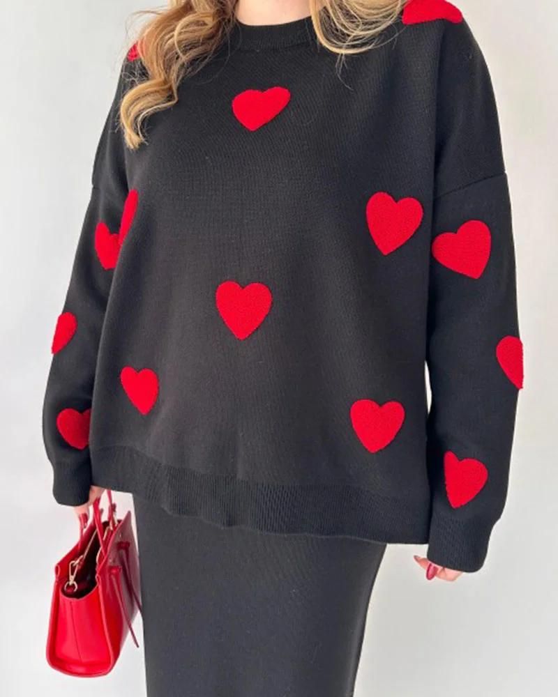 AMOR - Love knitted skirt two-piece set