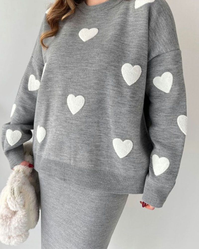 AMOR - Love knitted skirt two-piece set