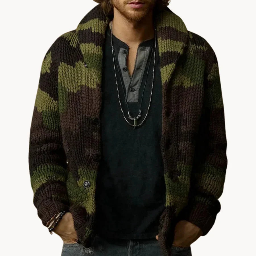 Camouflage - cool men's vest with camo knit design