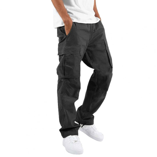 Cargo trousers - loose men's trousers, straight leg with pockets
