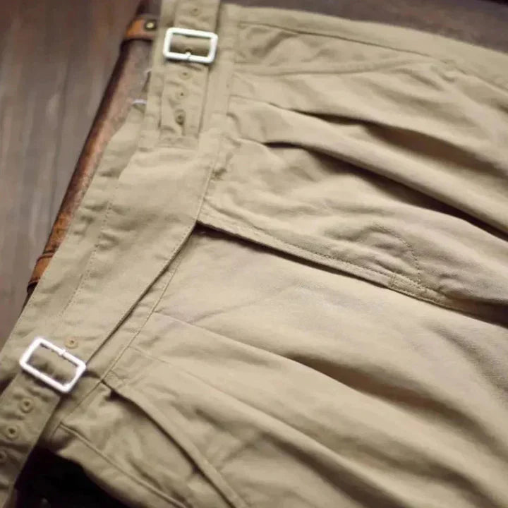 Pleated - loose-fitting retro trousers men's trousers