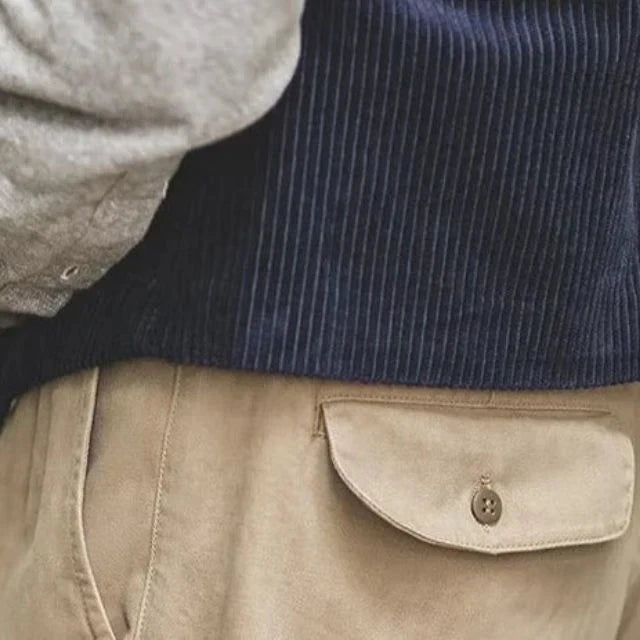 Pleated - loose-fitting retro trousers men's trousers