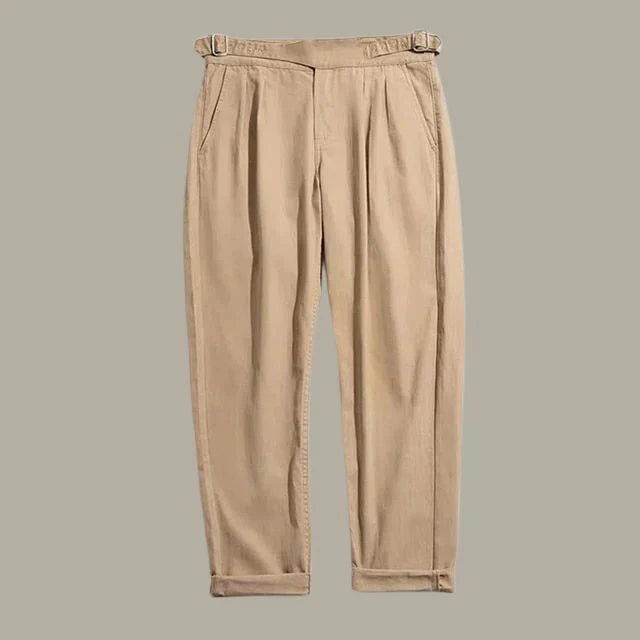 Pleated - loose-fitting retro trousers men's trousers