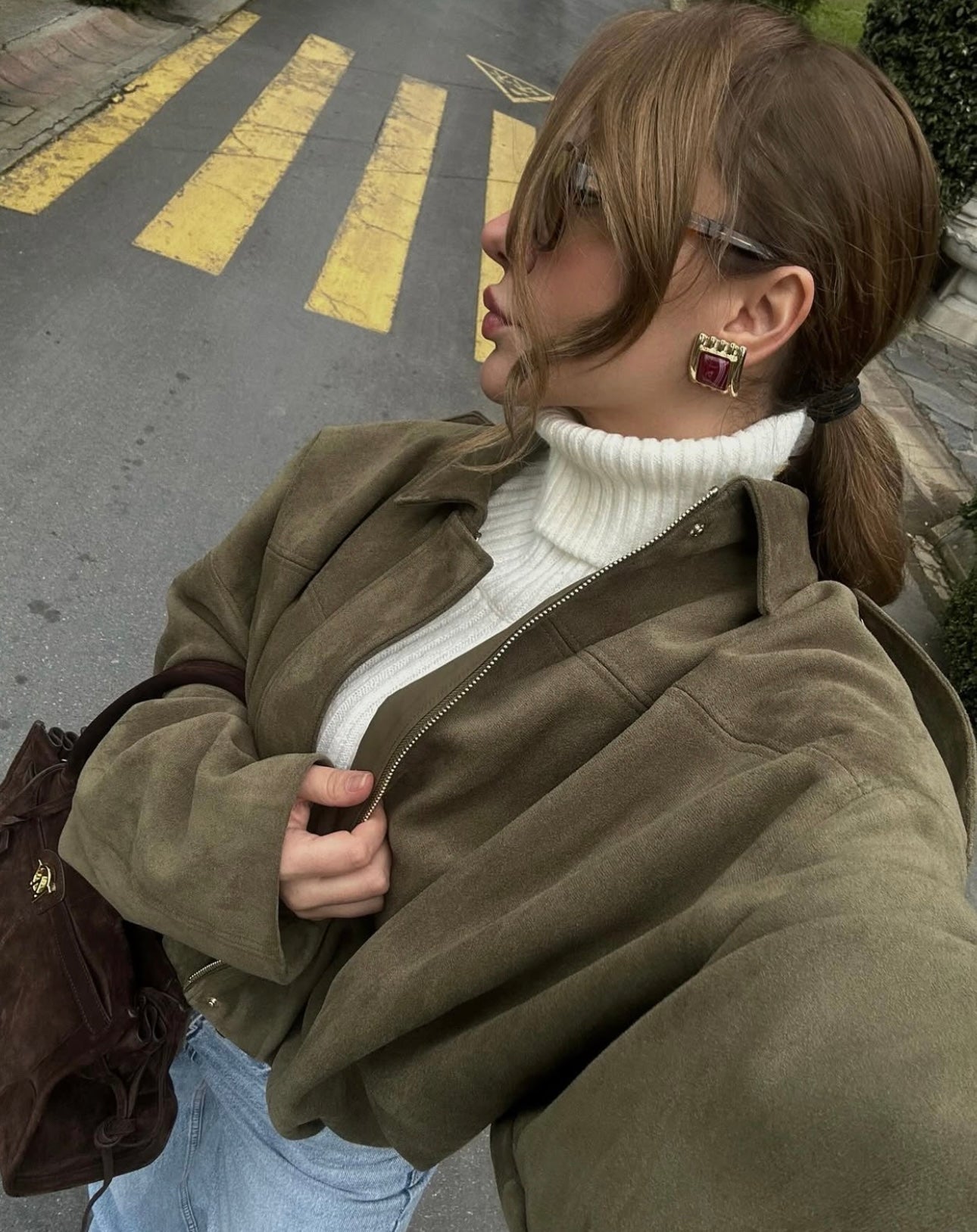 ZA Oversized Suede Jacket