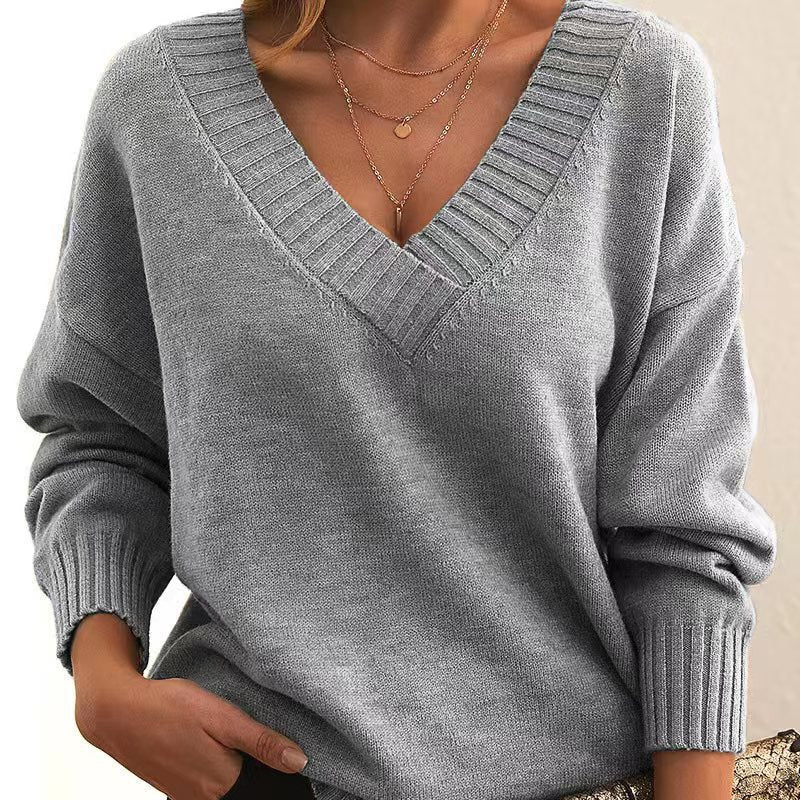 Susa - cashmere jumper knitted women's v-neck jumper