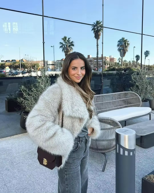 Faux fur jacket - short - warm - faux fur jacket - winter coats and jackets for women