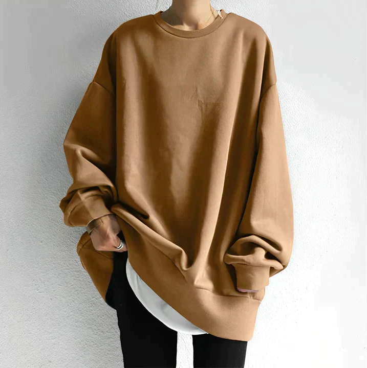 Oversized jumper - wide women's long-sleeved jumper with loose fit