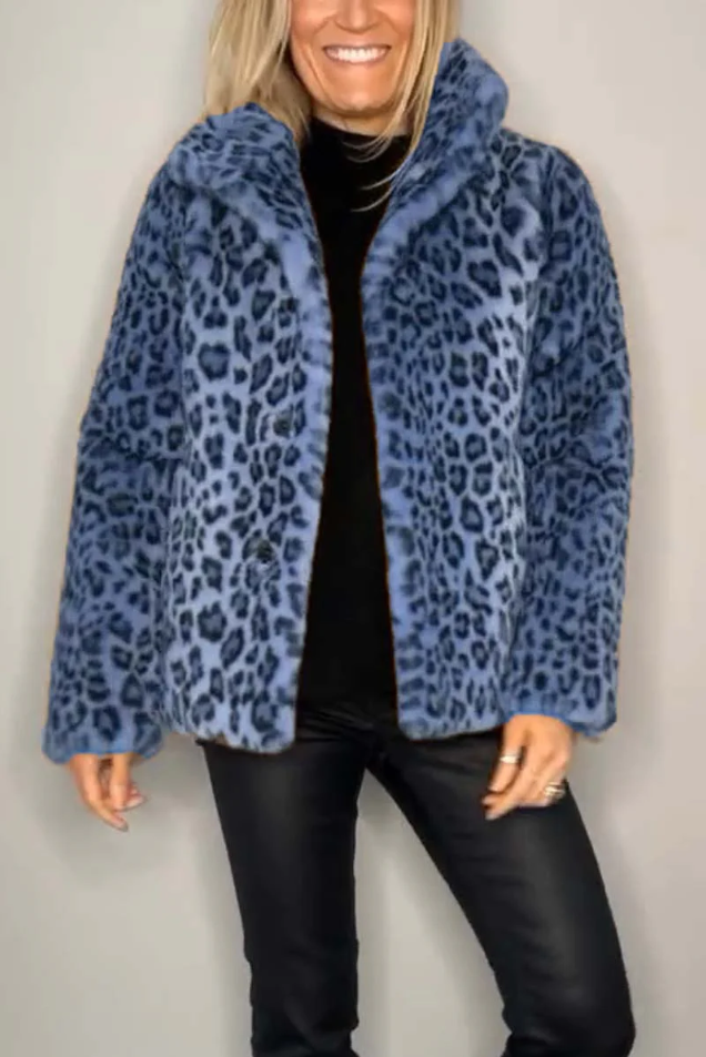 Pillar | classic women's winter coat with leopard print