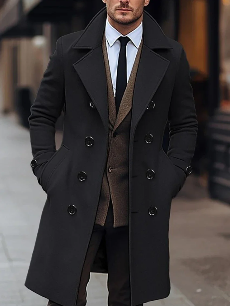 Elegant men's wool coat for cool days