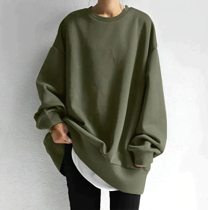 Oversized jumper - wide women's long-sleeved jumper with loose fit