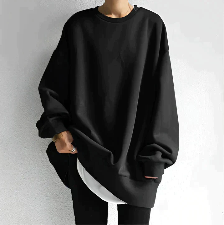 Oversized jumper - wide women's long-sleeved jumper with loose fit