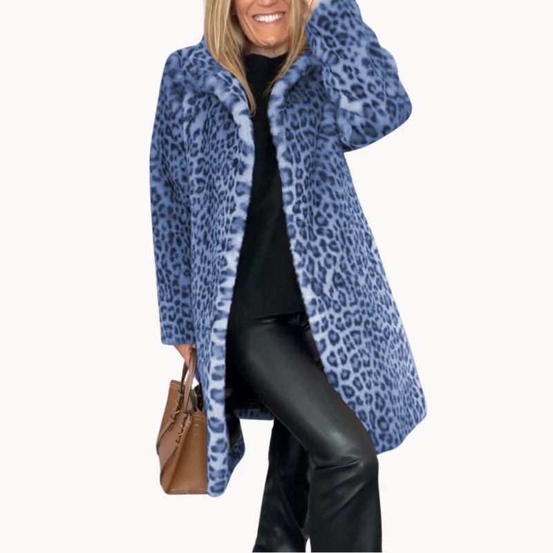 Pillar | classic women's winter coat with leopard print