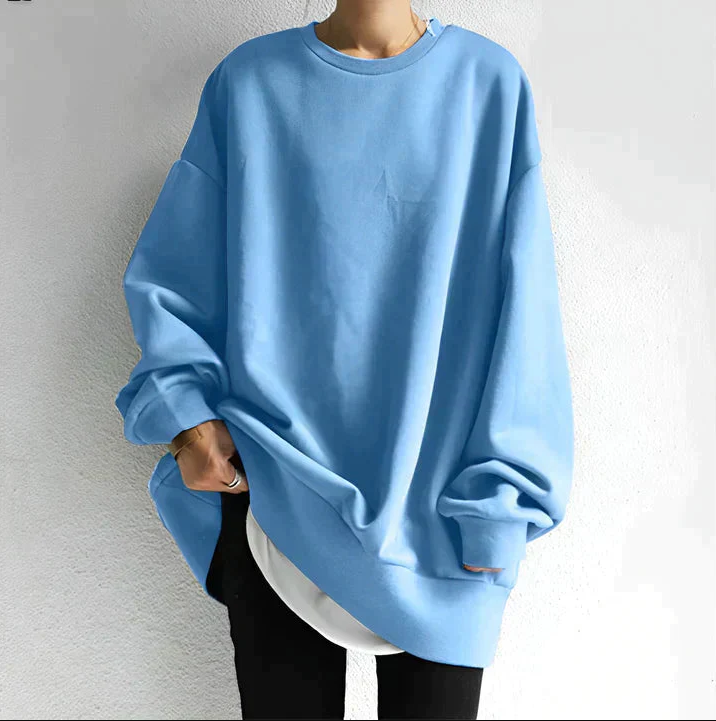 Oversized jumper - wide women's long-sleeved jumper with loose fit