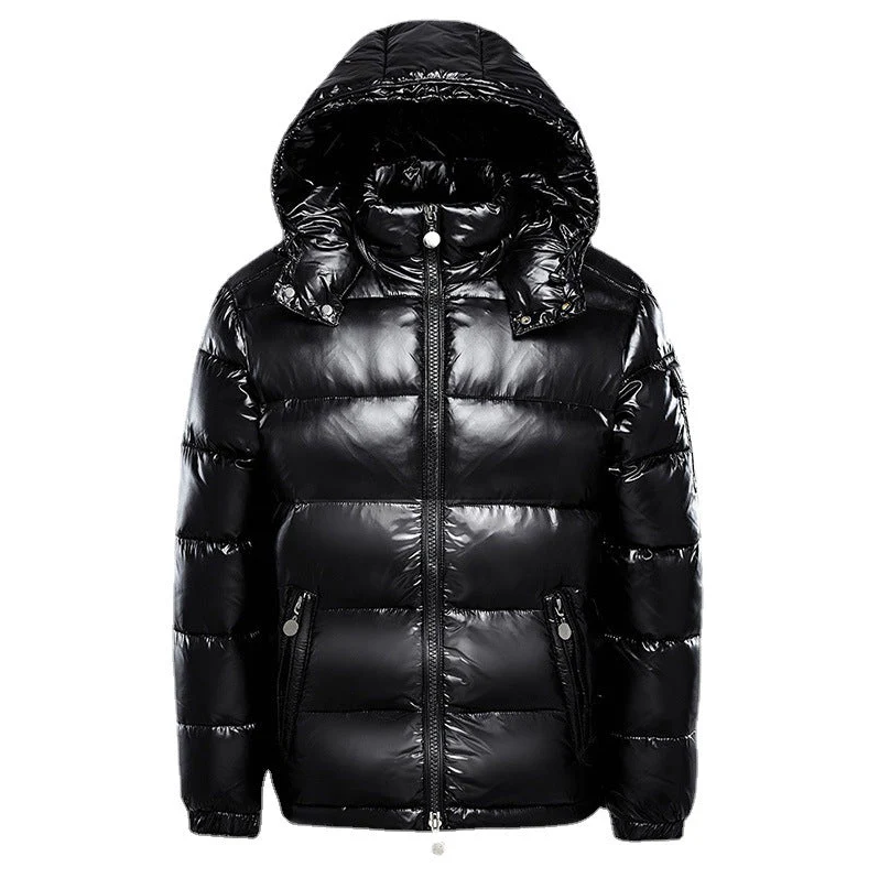 Down jacket glossy black