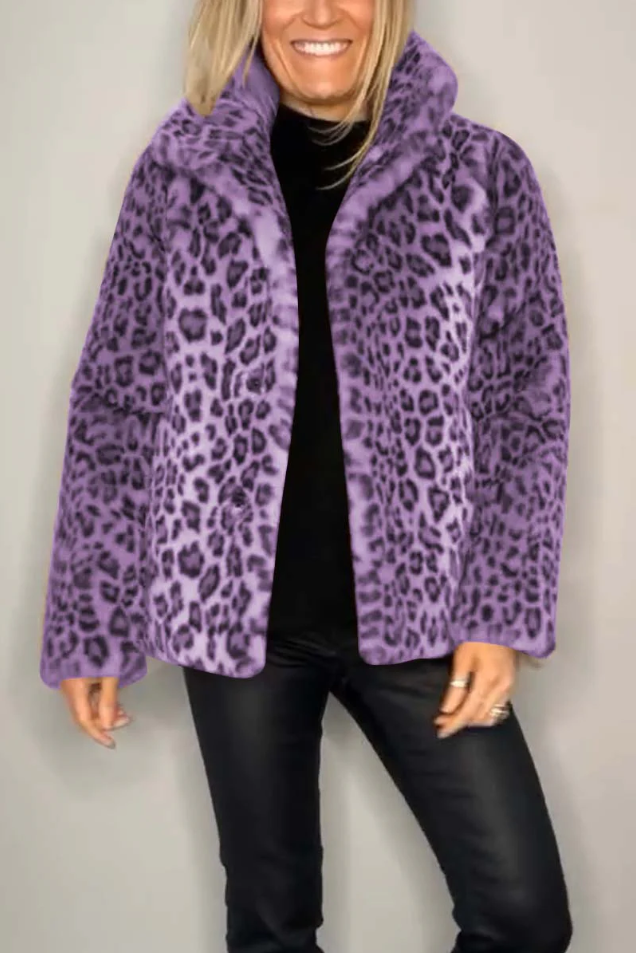 Pillar | classic women's winter coat with leopard print
