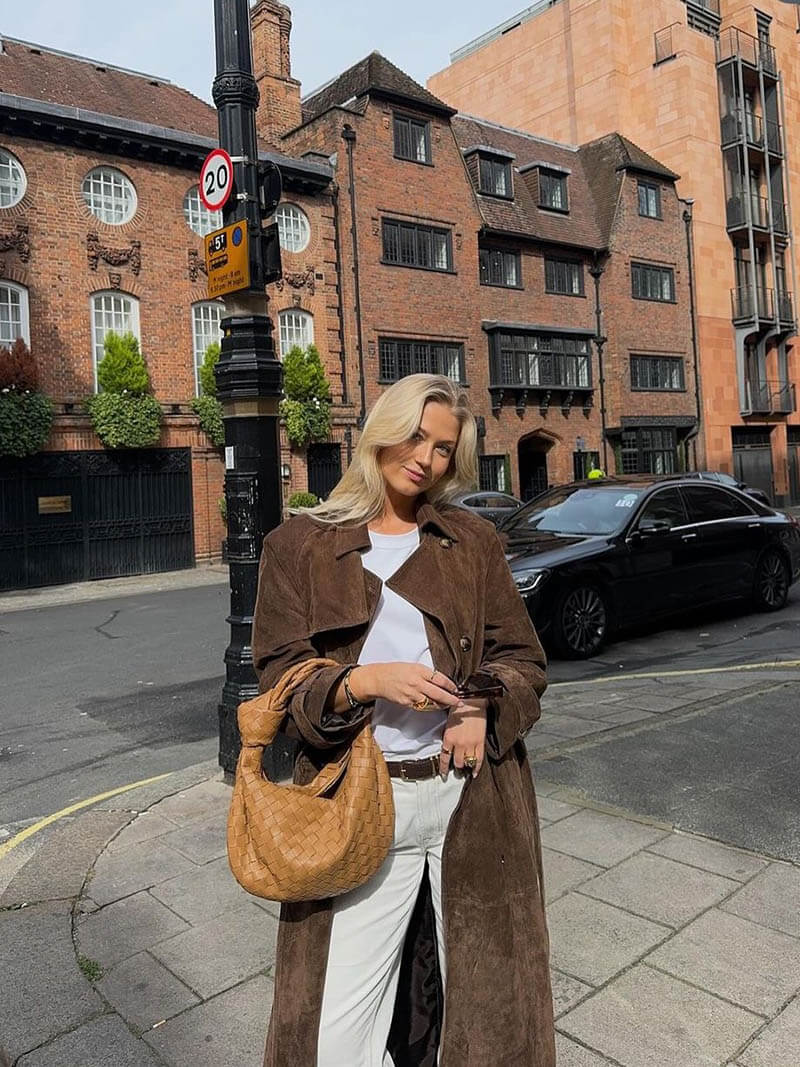 Farnza - suede trench coat