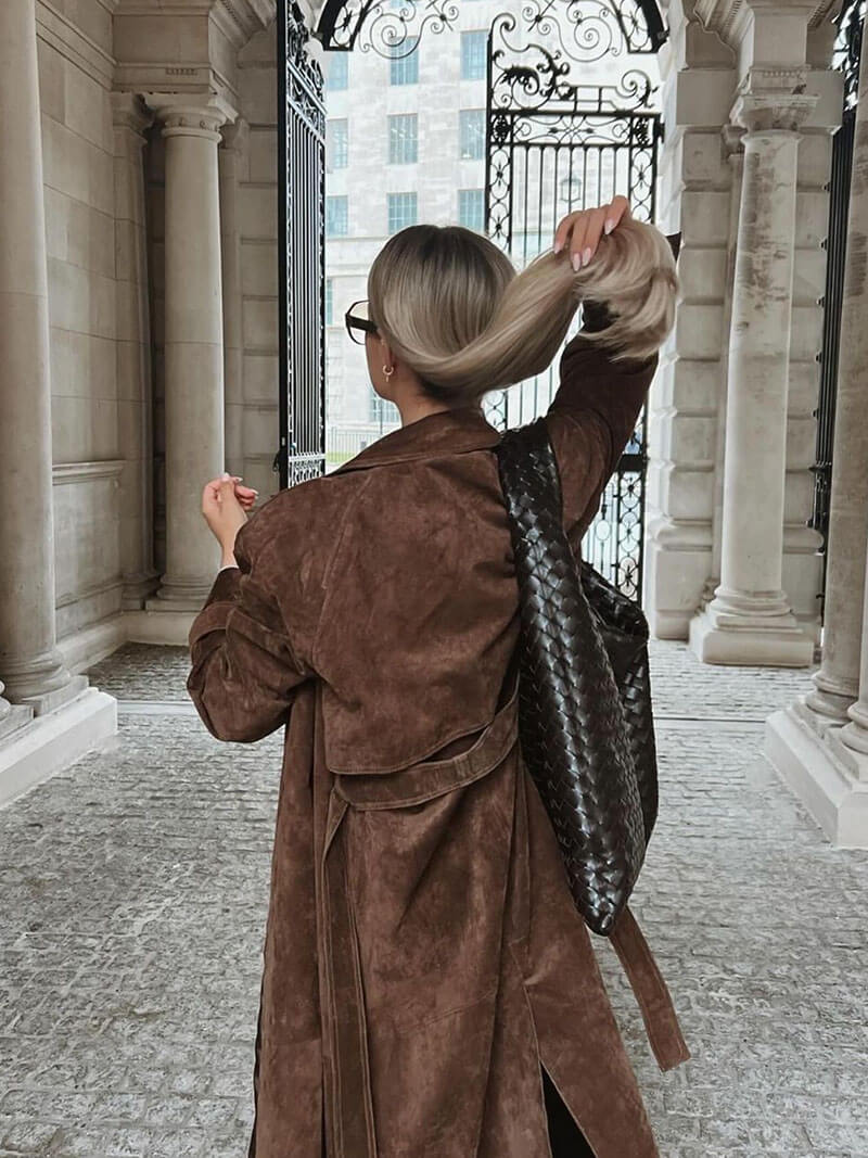 Farnza - suede trench coat