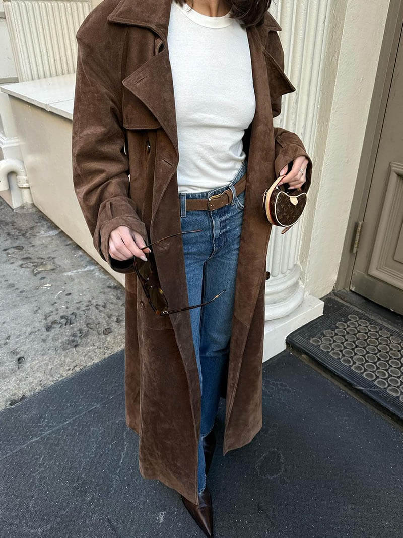 Farnza - suede trench coat