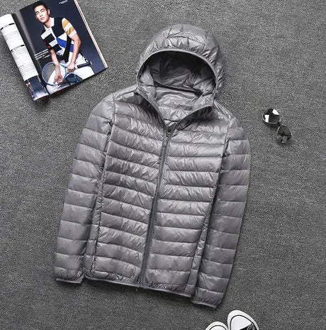 Ultralight down jacket - hood - zip - lightweight puffer jacket - winter jackets for men