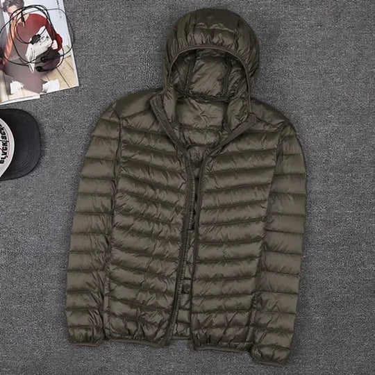 Ultralight down jacket - hood - zip - lightweight puffer jacket - winter jackets for men