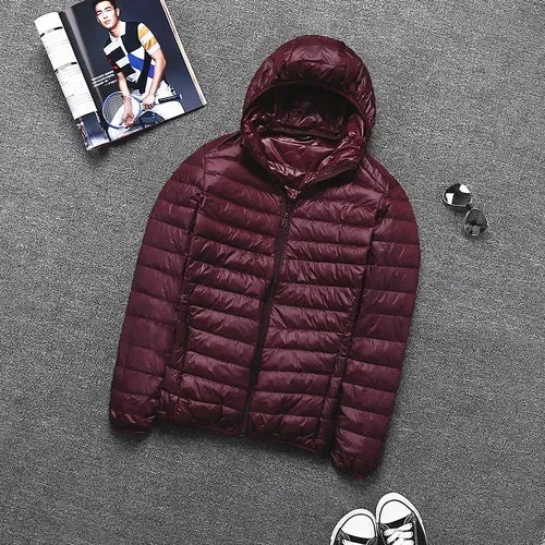 Ultralight down jacket - hood - zip - lightweight puffer jacket - winter jackets for men