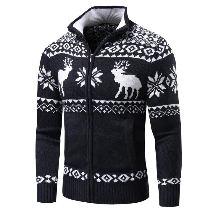Christmas cardigan - stand-up collar - cardigan christmas jumper