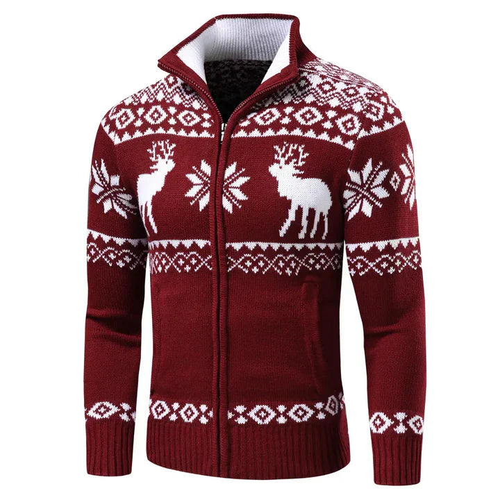 Christmas cardigan - stand-up collar - cardigan christmas jumper