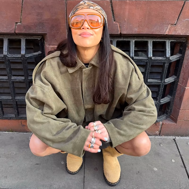 ZA Oversized Suede Jacket