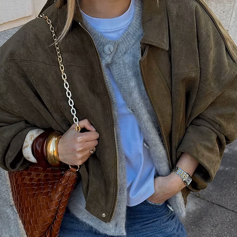 ZA Oversized Suede Jacket