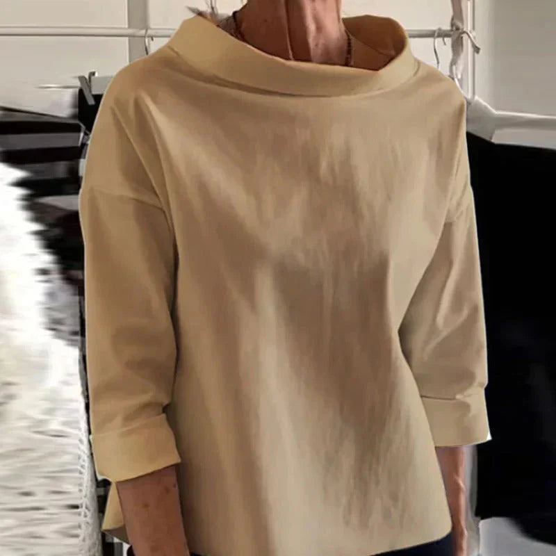 Charlotte - Elegant Rounded Hem Blouse