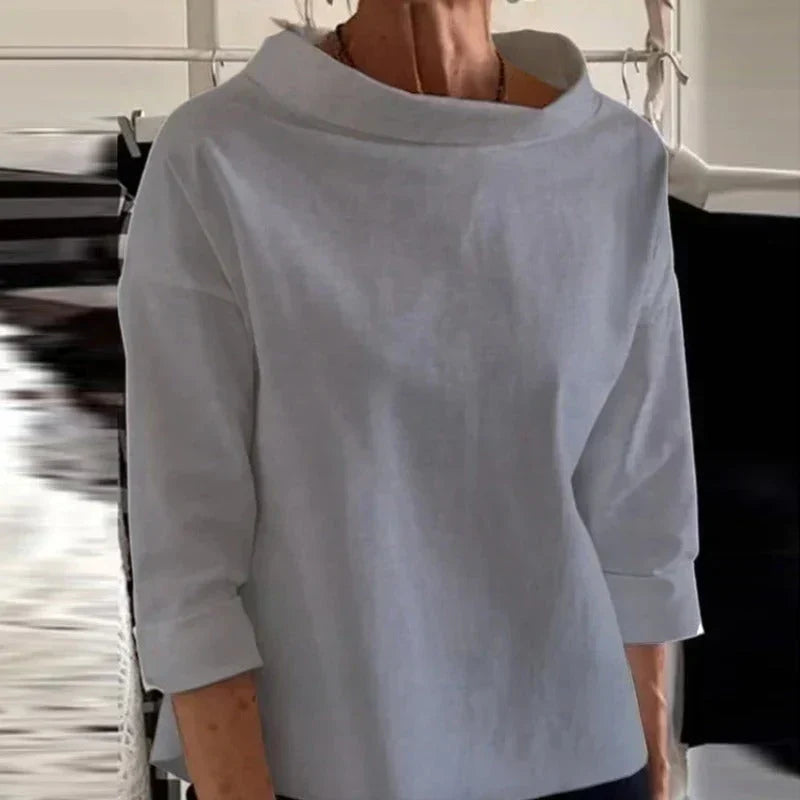 Charlotte - Elegant Rounded Hem Blouse