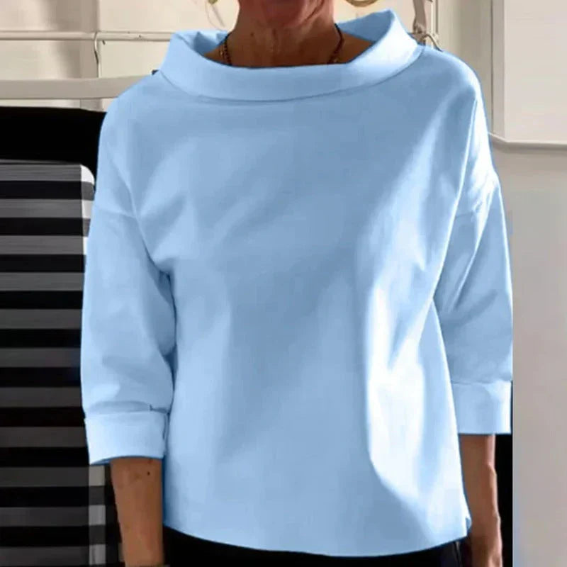Charlotte - Elegant Rounded Hem Blouse