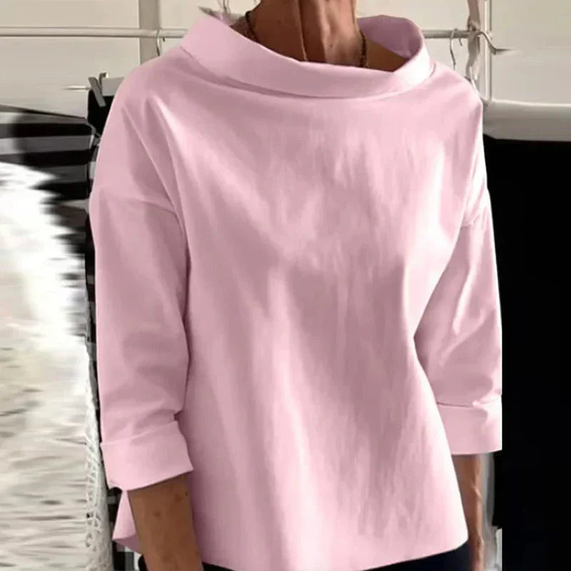 Charlotte - Elegant Rounded Hem Blouse
