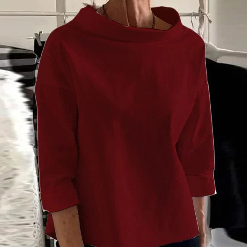 Charlotte - Elegant Rounded Hem Blouse