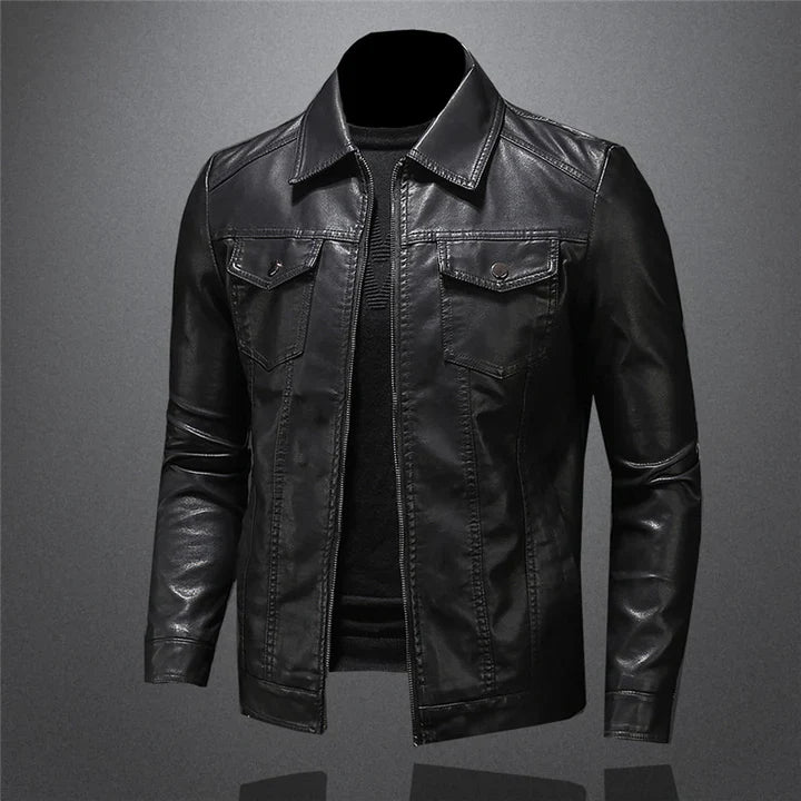 Stylish men's leather jacket