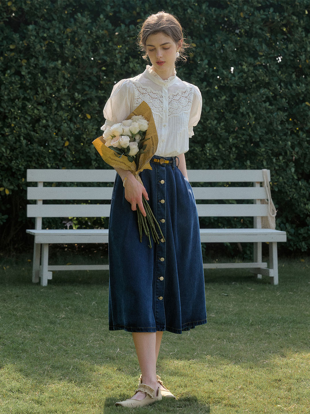 Ana | Lace Puff Sleeve Blouse