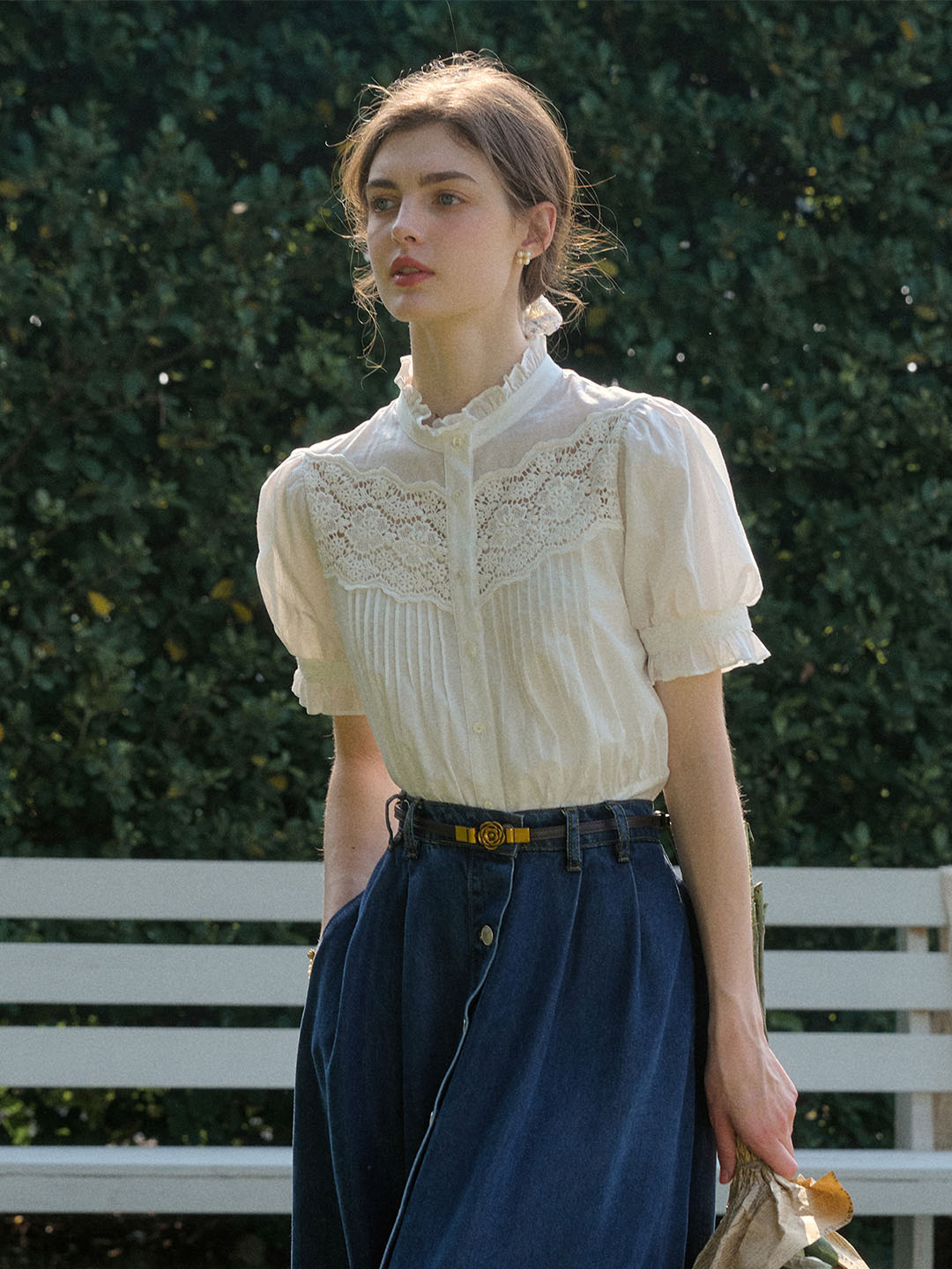Ana | Lace Puff Sleeve Blouse