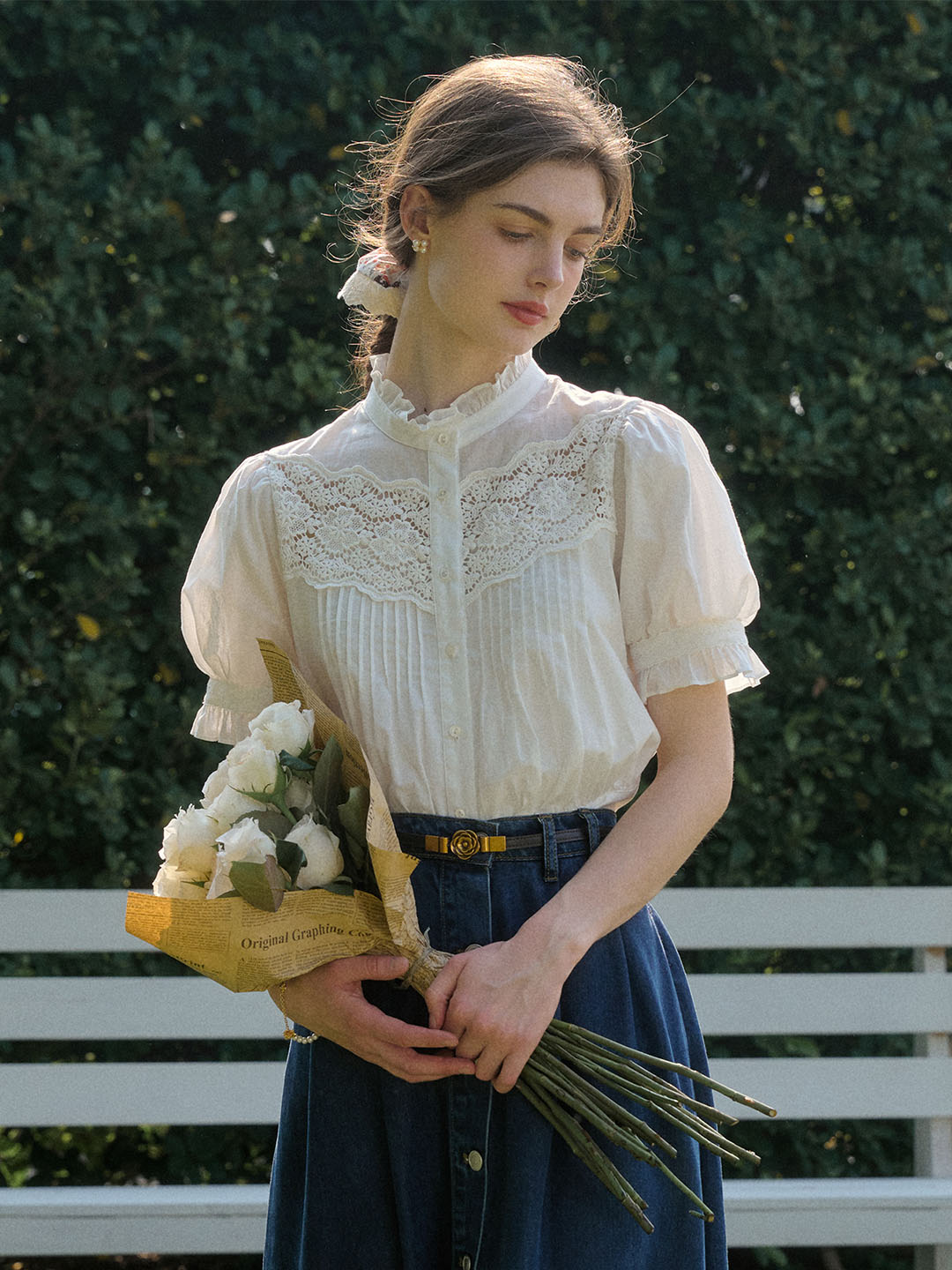Ana | Lace Puff Sleeve Blouse