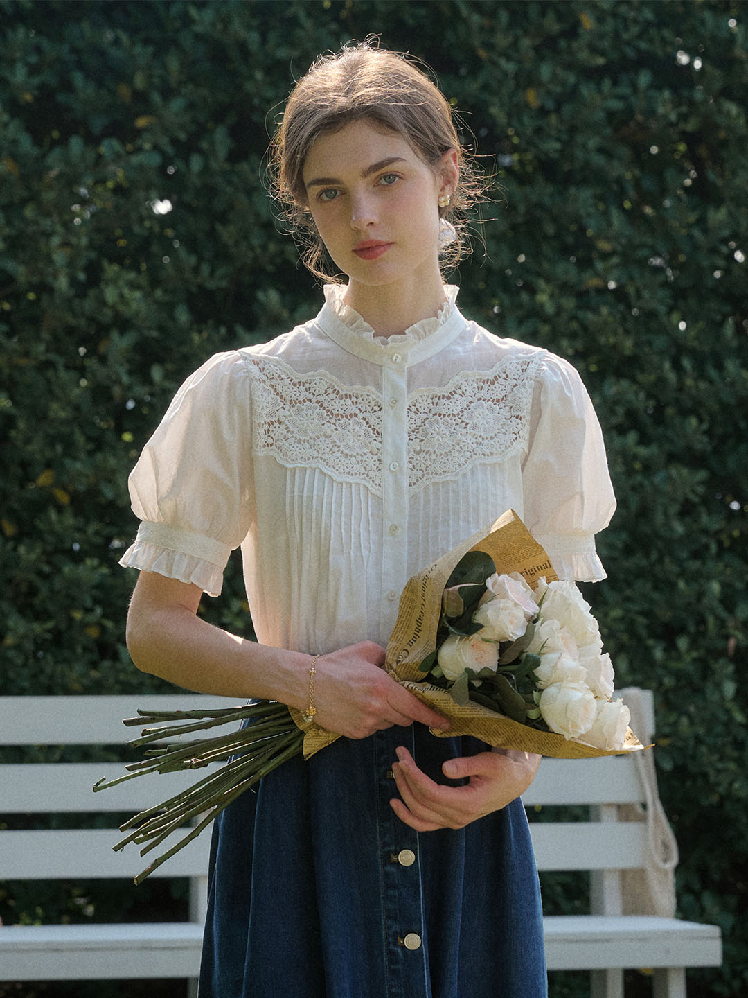 Ana | Lace Puff Sleeve Blouse