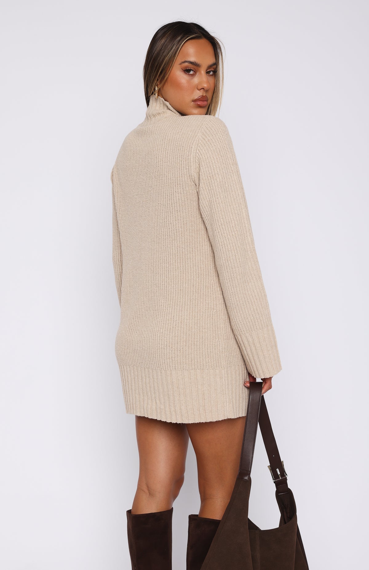 CLEA KNIT DRESS - STONE