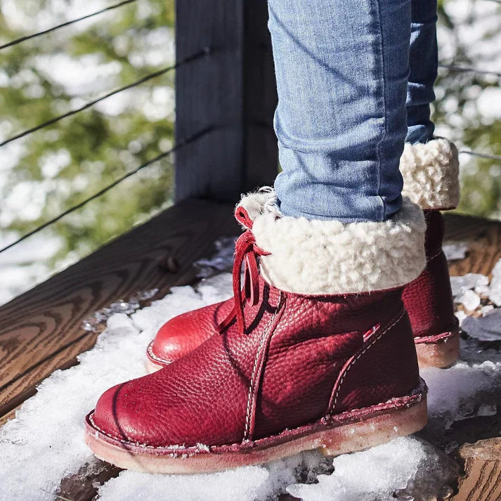 Helena - wool-lined leather boots for women