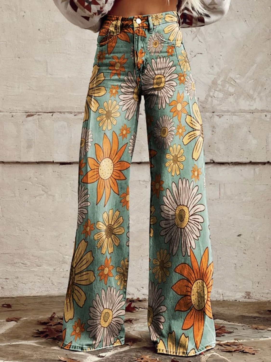 Mia - wide vintage floral trousers