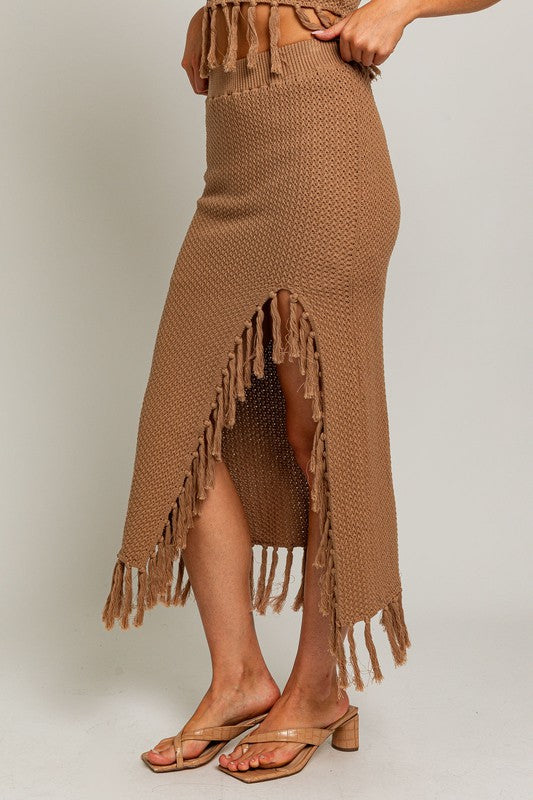 BETHANY TASSEL MIDI SKIRT