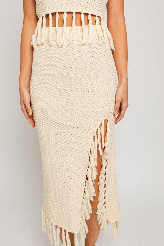 BETHANY TASSEL MIDI SKIRT