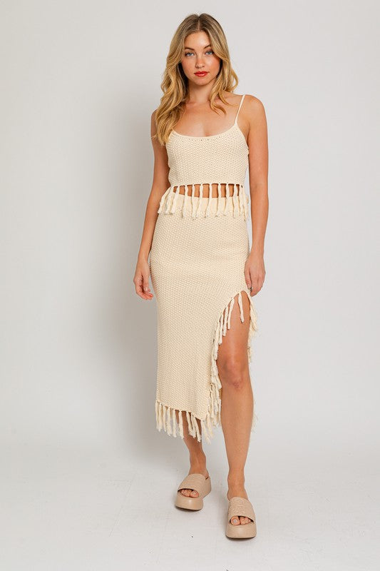 BETHANY TASSEL MIDI SKIRT