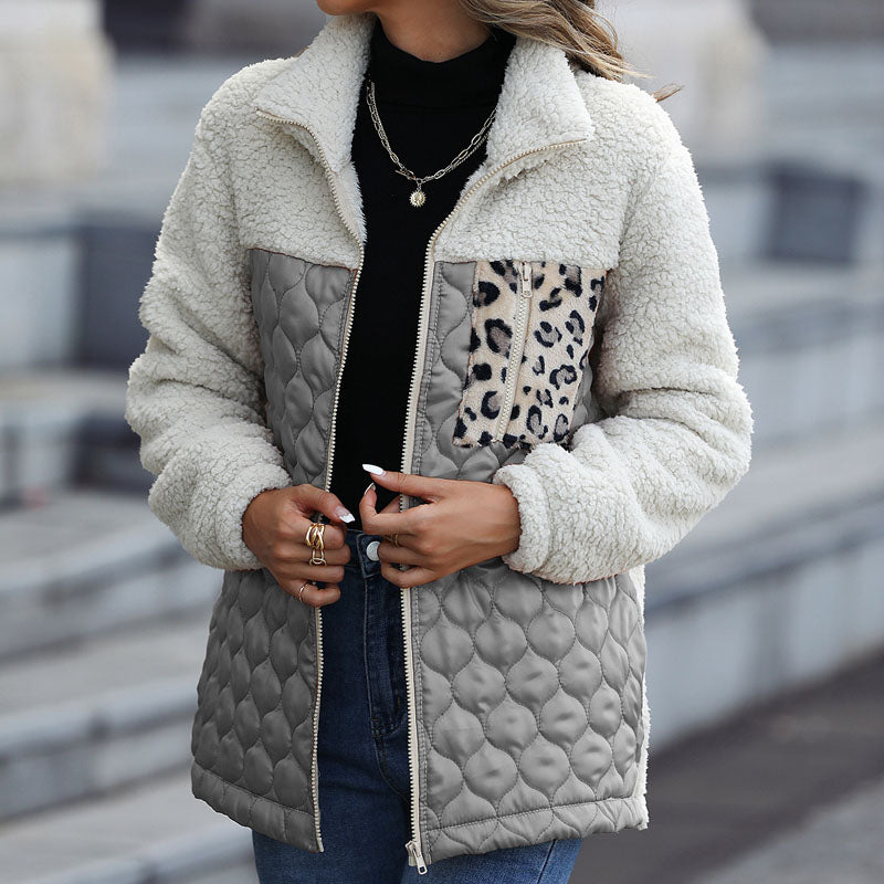 Patchwork Warm Plush Coat