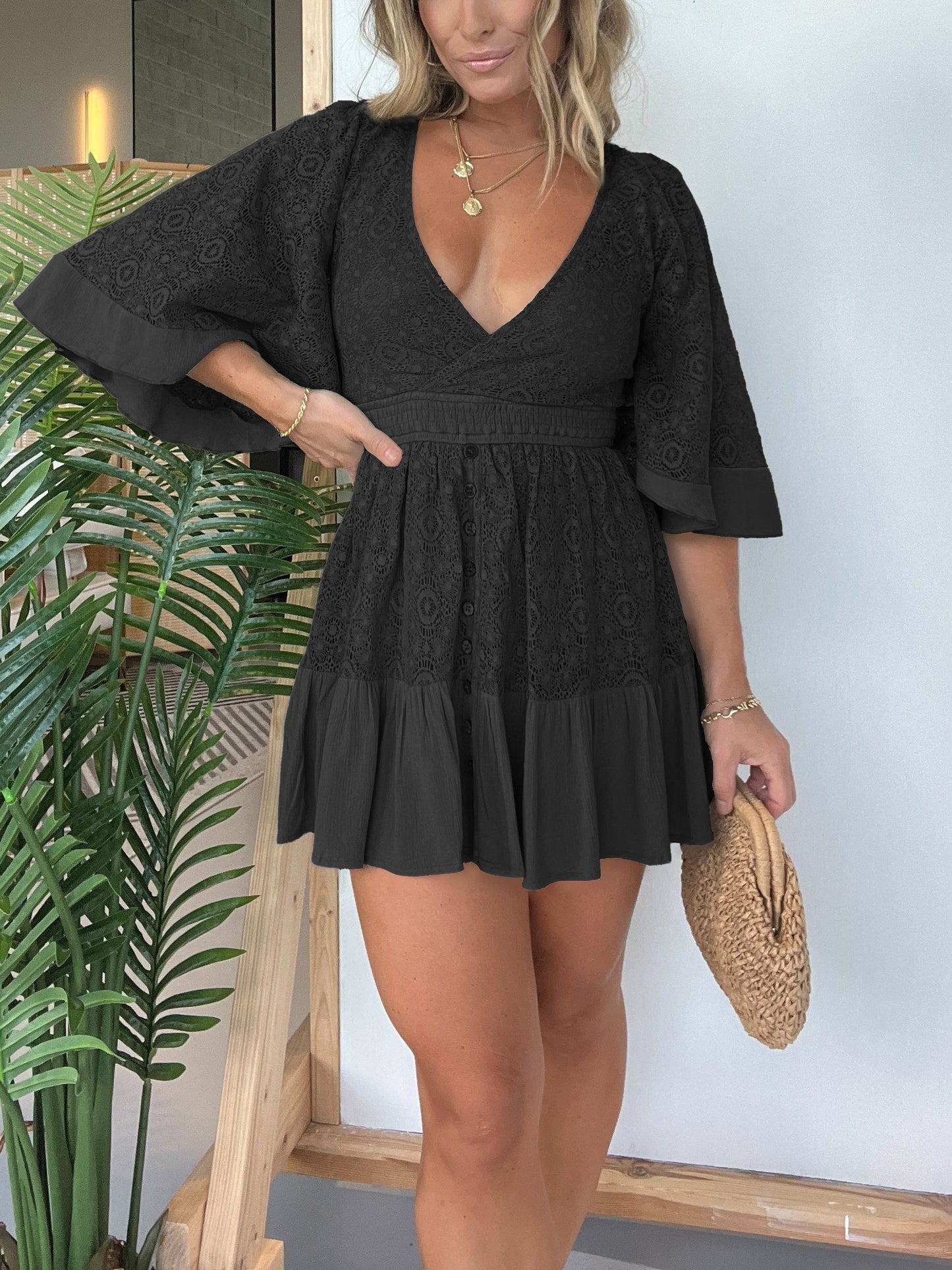 Enchanted Lace Romper Dress