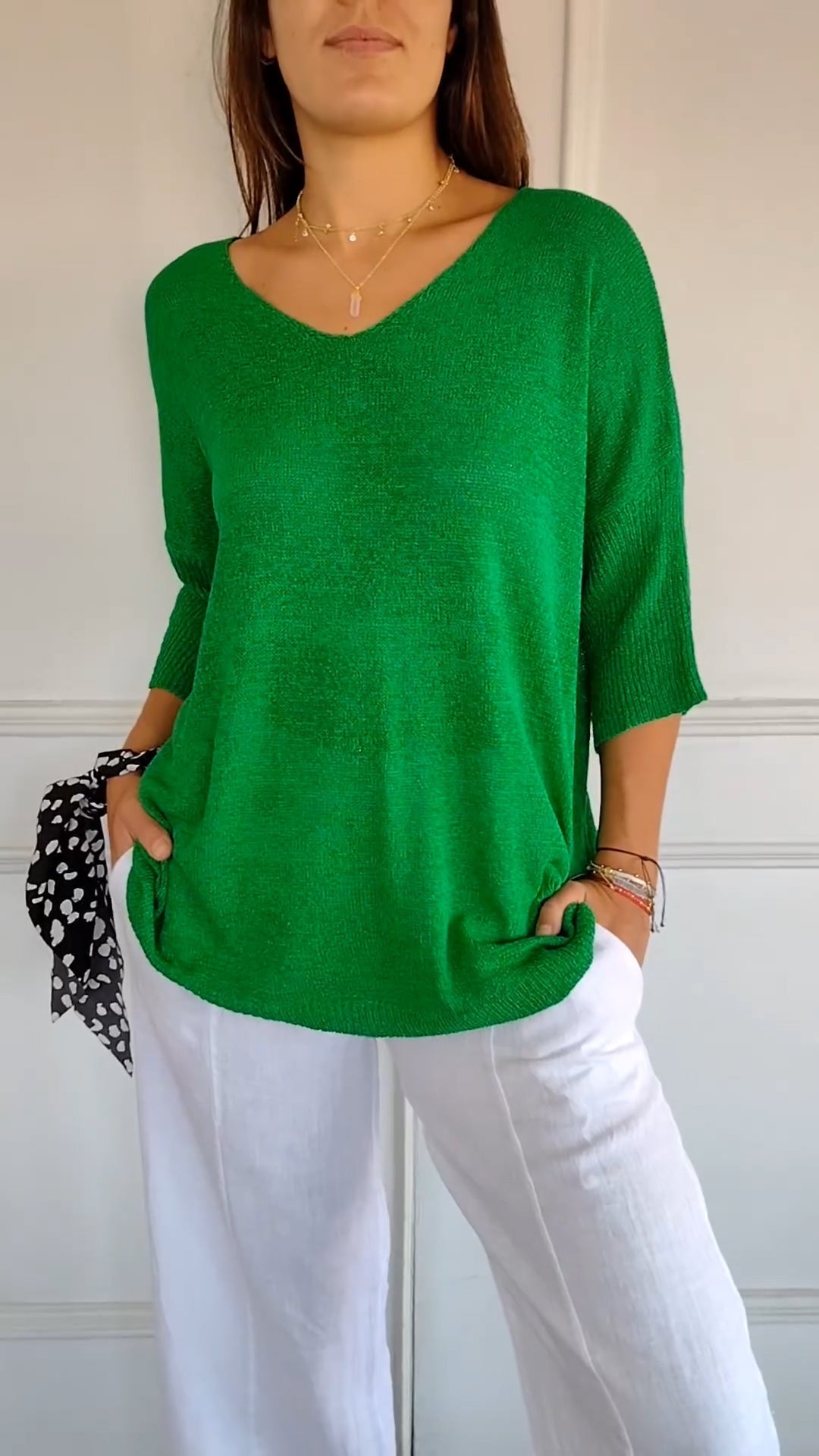 Jill | Knitted top with V-neck