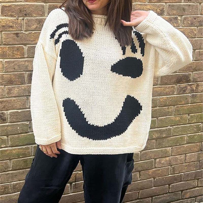 Smiley Casual Knit Sweater