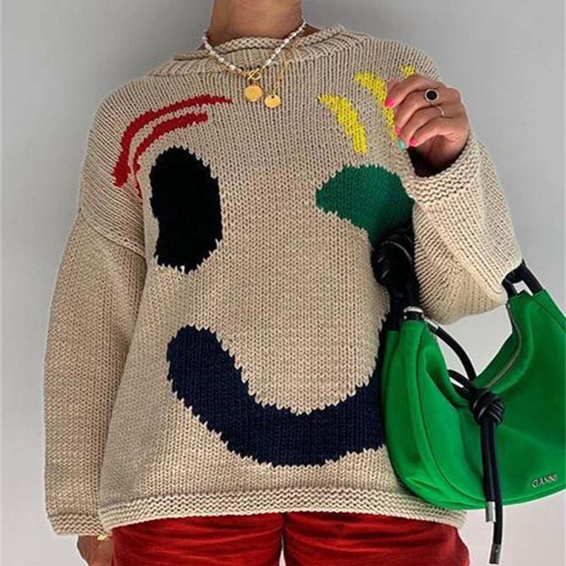 Smiley Casual Knit Sweater